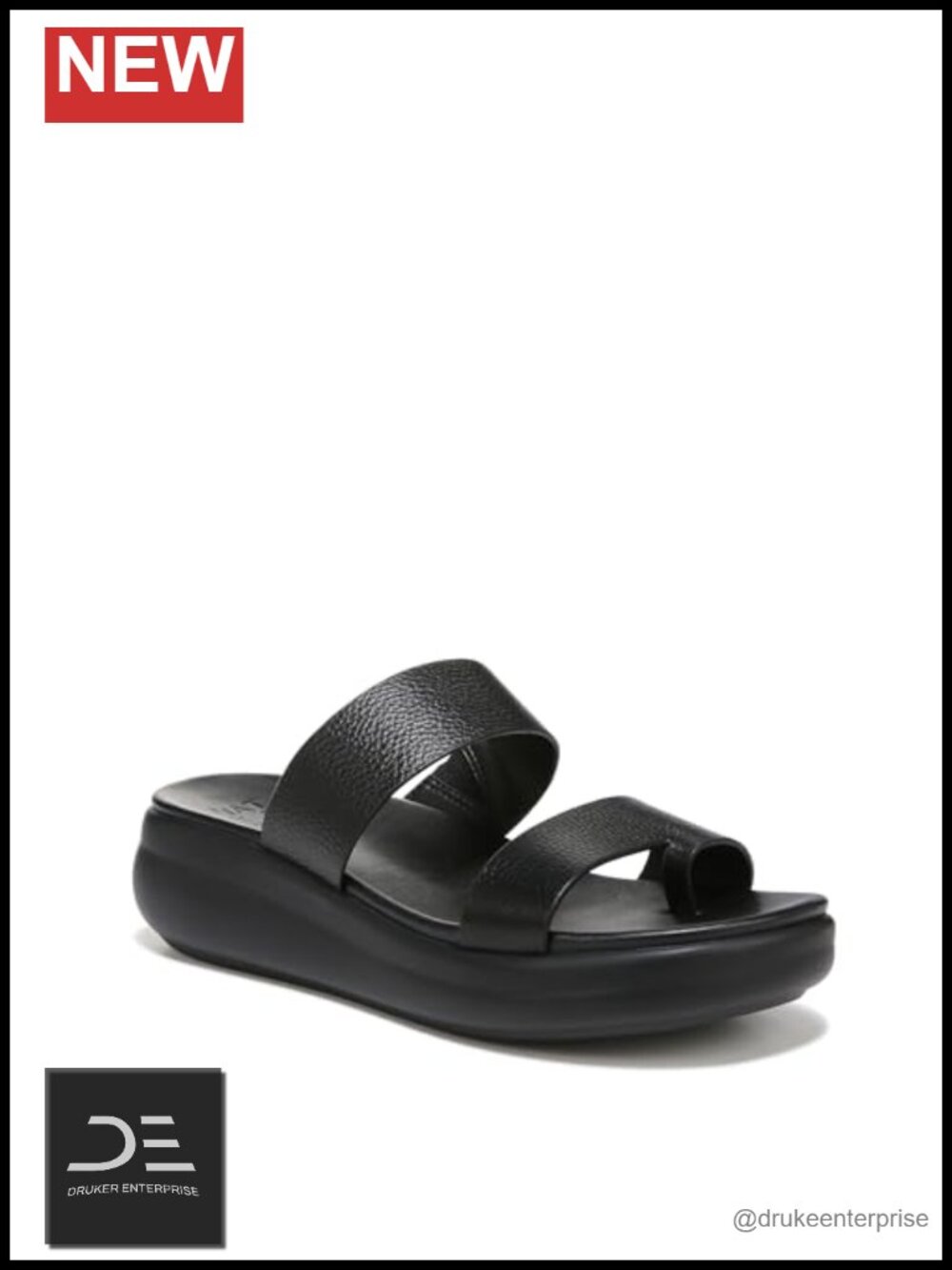 Women's Slip On Platform Sandals Leather Open Toe Cushioned